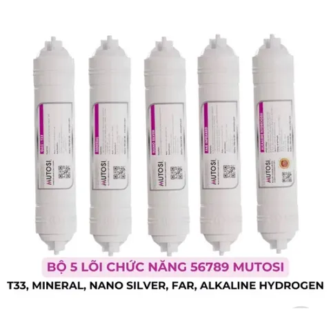 Bộ Lõi Lọc Nước MUTOSI Chính Hãng - Combo 5 Món Cung Cấp Khoáng Chất, Tạo Vị Ngon, Loại Bỏ Tạp Chất và Vi Khuẩn