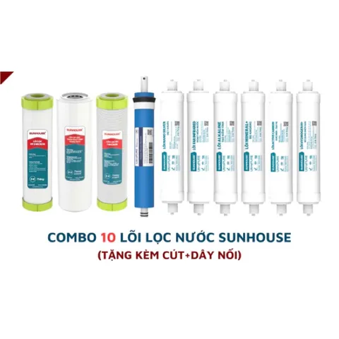 Bộ 10 Lõi Lọc Nước SUNHOUSE Chính Hãng - Thay Thế Máy Lọc RO, Đảm Bảo Nước Sạch & An Toàn Cho Gia Đình