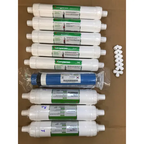 Bộ 9 Lõi Lọc Kangaroo Hydrogen 123456789 Chính Hãng - Lọc Sạch Vi Khuẩn, Tối Ưu Cho Máy Lọc Nước KGHP66