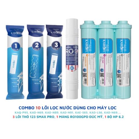 Bộ Lõi Lọc KAROFI SMAX PRO 123 - Máy Lọc Nước RO Chính Hãng USA - Hiệu Suất Cao, Thay Thế 12 Tháng