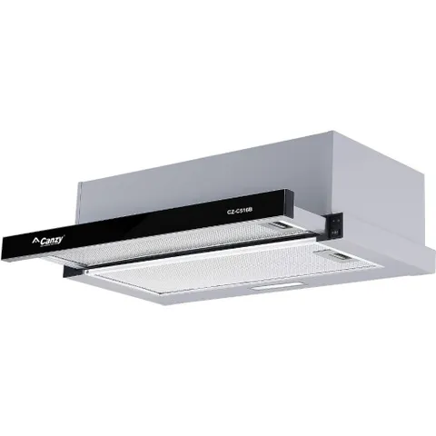 Máy Hút Mùi CANZY CZ-C516B 60cm - Máy Hút Âm Tủ Inox Trắng Kính Đen, Đèn LED Tiết Kiệm, Công Suất 750m3/h, Bảo Hành 3 Năm