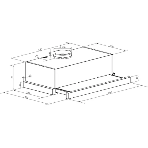 Máy Hút Mùi CANZY CZ-C516B 60cm - Máy Hút Âm Tủ Inox Trắng Kính Đen, Đèn LED Tiết Kiệm, Công Suất 750m3/h, Bảo Hành 3 Năm