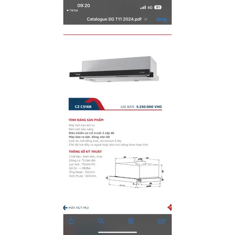 Máy Hút Mùi CANZY CZ-C516B 60cm - Máy Hút Âm Tủ Inox Trắng Kính Đen, Đèn LED Tiết Kiệm, Công Suất 750m3/h, Bảo Hành 3 Năm