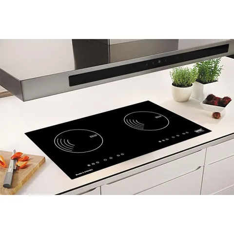 Bếp từ đôi Aber,model :AB679 hàng chính hãng ,Mặt kính Kanger chịu nhiệt, chịu lực vát 2 cạnh, bo viền nhôm 2 cạnh