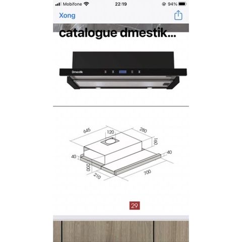 Máy Hút Mùi Âm Tủ D'mestik ES4970 DMK - Thiết Kế Sang Trọng, Cảm Ứng Hiện Đại, Công Suất 950 m3/h, Chính Hãng Chất Lượng Cao