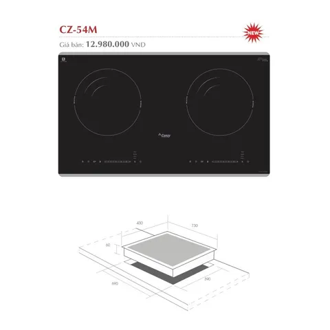 Bếp từ đôi CANZY CZ 54M / CZ-77T8- Hàng Chính Hãng - Tích hợp công nghệ hiện đại Smart Inverter siêu tiết kiệm điện năng