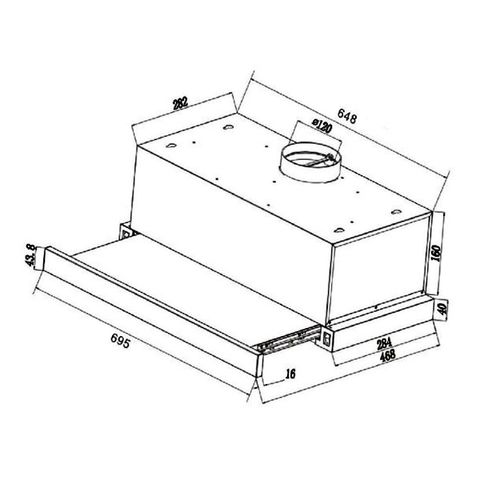 Máy Hút Mùi Âm Tủ Sevilla SV-E700 70CM - Thiết Kế Sang Trọng, Tiết Kiệm Điện, Hoạt Động Êm Ái, Phù Hợp Không Gian Bếp Nhỏ