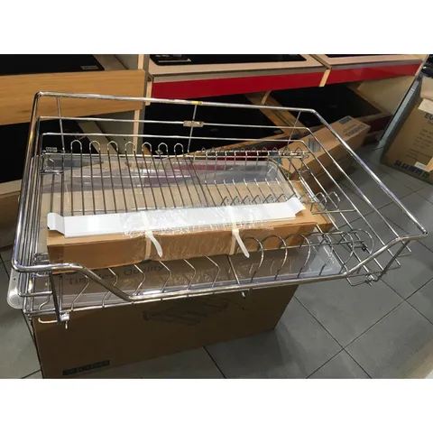 Giá bát đĩa EUROGOLD - Hàng chính hãng -  inox 201 mạ Crom  ray giảm chấn , Có khay nhựa hứng nước - BH 3 NĂM