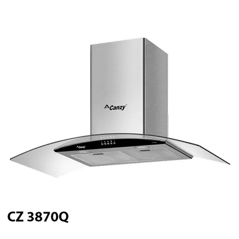 [Sale Sốc] Máy hút mùi kính cong CZ-3870Q - Lọc khử mùi bằng tham hoạt tính hoặc đẩy trực tiếp ra ngoài qua ống thoát