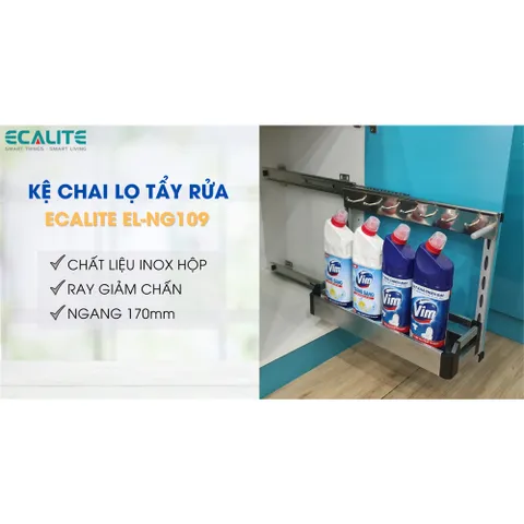 Kệ đựng chai lọ tẩy rửa  Ecalite EL-NG10 - Chất liệu inox 304 cao cấp - Dễ dàng bỏ đồ chất tẩy rửa gọn hàng