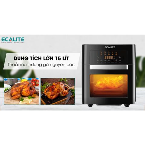 Nồi Chiên Không Dầu Ecalite EL-AF15 - Dung Tích 15L, Công Nghệ Rapid Air, An Toàn Cho Gia Đình, 10 Chương Trình Nấu, Bảo Hành 1 Năm
