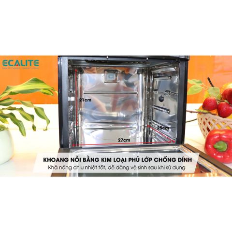 Nồi Chiên Không Dầu Ecalite EL-AF15 - Dung Tích 15L, Công Nghệ Rapid Air, An Toàn Cho Gia Đình, 10 Chương Trình Nấu, Bảo Hành 1 Năm