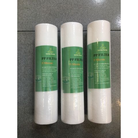 Combo 3 Lõi Lọc Nước PP 10 Inch - Thay Thế Thiết Bị Máy Lọc Nước RO, Nano, Loại Bỏ Tạp Chất 5 Micron