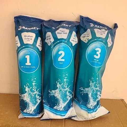 Bộ 3 Lõi Lọc Thô 123 Chính Hãng Sanaky - Lọc Nước Hiệu Quả, Bảo Vệ Màng RO, Giảm Mùi, Cặn Bẩn