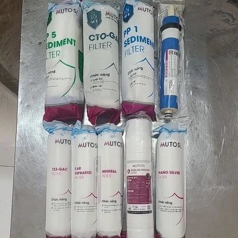 Bộ 9 lõi lọc nước Mutosi MP-290SK - Lõi PP5, CTO, PP1, Màng RO, Lõi Khoáng, Lõi Nanosilver, Lõi Alkaline Hydrogen
