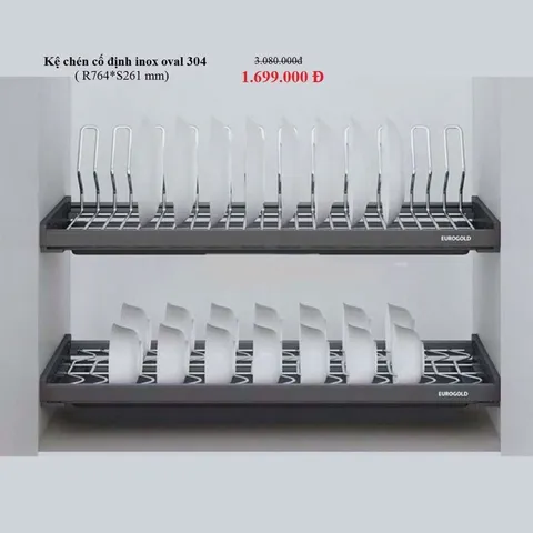Kệ Chén Eurogold Inox 304 Cao Cấp - Đồ Gia Dụng Nhà Bếp Lắp Tủ Treo, 2 Tầng Tiện Dụng, Khay Hứng Nước
