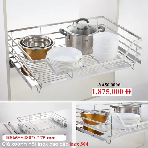 Kệ Xoong Nồi Đa Năng Eurogold INOX 304 - Giá Bát Đĩa Tủ Bếp Dưới Chống Rỉ, Ngăn Nắp và Hiện Đại