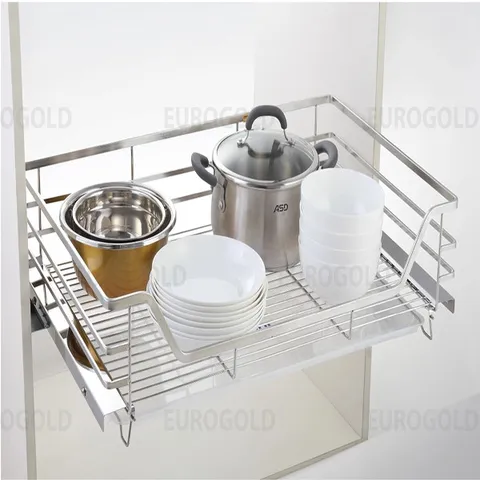 Kệ Xoong Nồi Đa Năng Eurogold INOX 304 - Giá Bát Đĩa Tủ Bếp Dưới Chống Rỉ, Ngăn Nắp và Hiện Đại