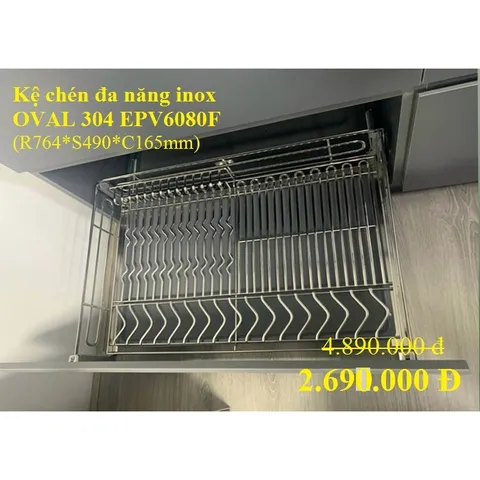 Kệ Chén Bát Đa Năng Eurogold Inox 304 Oval Cao Cấp - Giải Pháp Tổ Chức Tủ Bếp Không Bị Han Gỉ