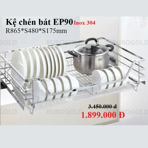 Kệ Chén Bát Đa Năng Eurogold INOX 304 - Tủ Bếp Dưới Chống Han Gỉ, Giúp Ngăn Nắp Gian Bếp Bạn