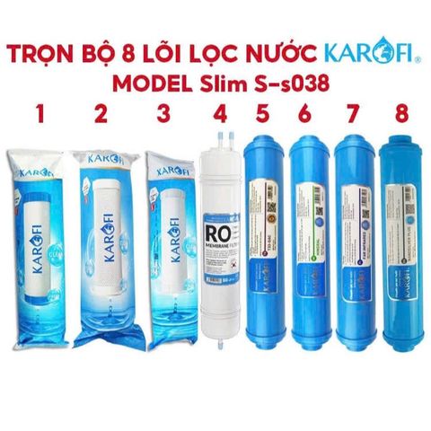 Combo 8 Lõi Lọc Nước KAROFI Chính Hãng - Thay Thế Model SS038, Bảo Vệ Sức Khỏe Với Nước Sạch và An Toàn