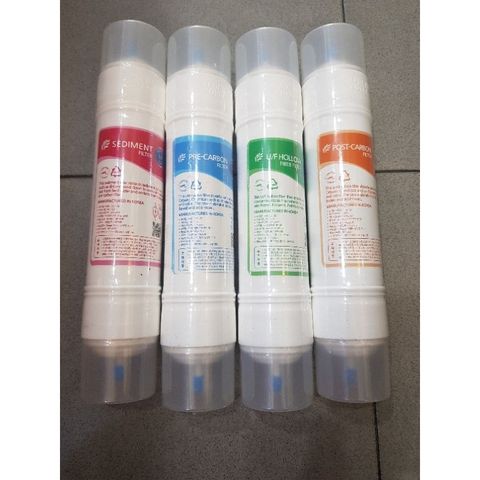 Bộ 4 Lõi Lọc Nước Hàn Quốc Made in Korea - Phụ Kiện Cho Máy Lọc Nước Nano, UF Kèm 8 Co Nối Vuông 6-6