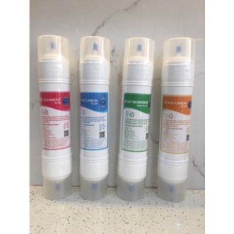 Bộ 4 Lõi Lọc Nước Hàn Quốc Made in Korea - Phụ Kiện Cho Máy Lọc Nước Nano, UF Kèm 8 Co Nối Vuông 6-6