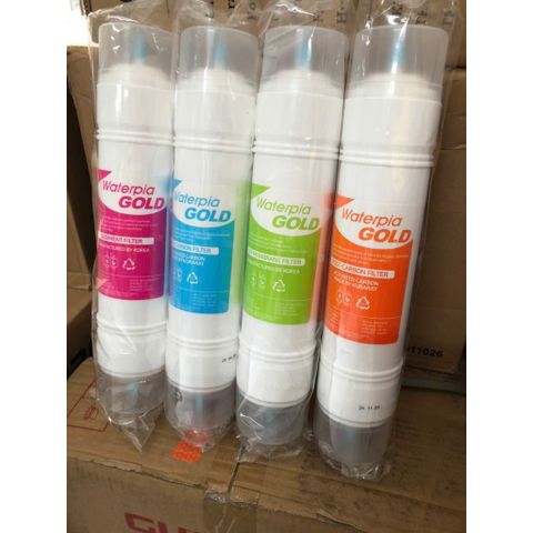 Bộ 4 Lõi Lọc Nước Hàn Quốc Made in Korea - Phụ Kiện Cho Máy Lọc Nước Nano, UF Kèm 8 Co Nối Vuông 6-6