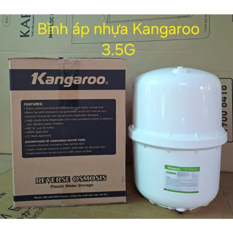 Bình áp nhựa Kangaroo RO 3.5G (kèm van) - Giải pháp hoàn hảo cho máy lọc nước gia đình, an toàn và hiệu quả sử dụng