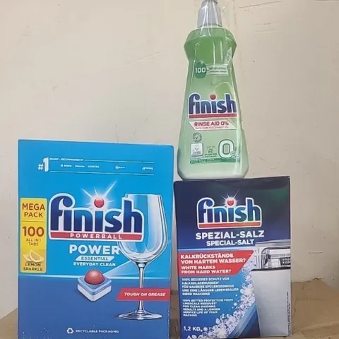 Combo 3 Sản Phẩm Rửa Bát FINISH - Viên Rửa 100 Viên, Muối 1.2Kg, Nước Làm Bóng 800ML - Hàng Chính Hãng Châu Âu