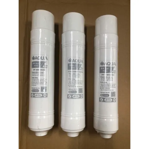 Combo 3 Lõi Lọc Đúc Nhanh 123 AQUA - Lõi Thô Bảo Vệ Màng Lọc RO Cho Máy Lọc Nước, Thay Thế Mutosi, Sunhouse, Korihome