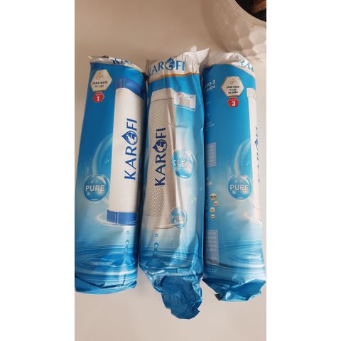 Bộ 3 Lõi Lọc Karofi Chính Hãng 1-2-3 Thay Thế Cho Máy Huế S-s038, O-p1310, P95, U95 – Lọc Sạch Tạp Chất, An Toàn Cho Nước Uống