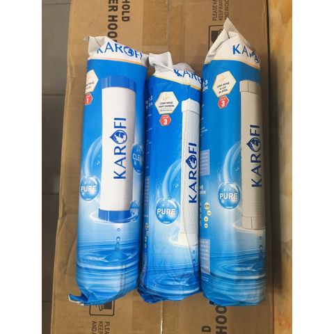 Bộ 3 Lõi Lọc Karofi Chính Hãng 1-2-3 Thay Thế Cho Máy Huế S-s038, O-p1310, P95, U95 – Lọc Sạch Tạp Chất, An Toàn Cho Nước Uống