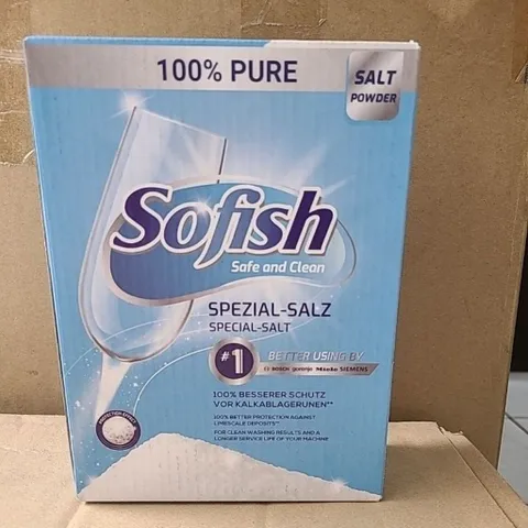Muối Rửa Bát Sofish 1kg - Giúp Làm Mềm Nước Cứng, Bảo Vệ Máy Rửa Bát, Ngăn Ngừa Mảng Bám, Cho Bát Đĩa Sáng Bóng Hơn