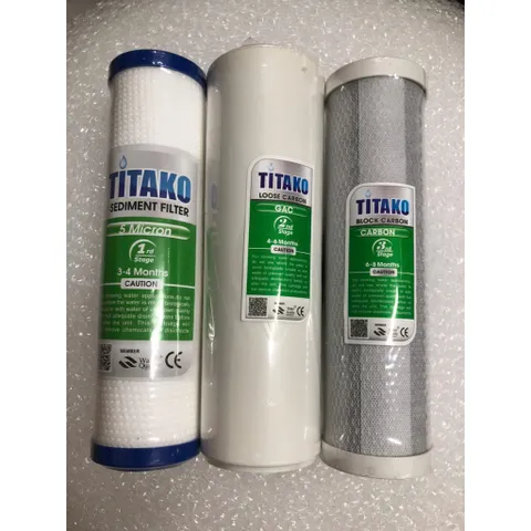 Bộ 3 Lõi Lọc Nước 123 Titako - Thay Thế Bộ Lọc Thô 10inch Chất Lượng Cao, Chống Tạp Chất, Khử Mùi, Chính Hãng