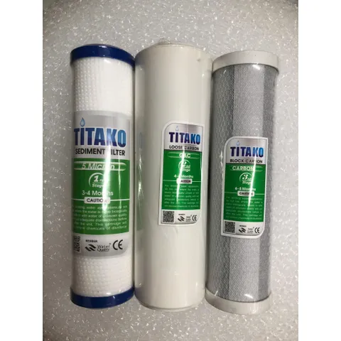Bộ 3 Lõi Lọc Nước 123 Titako - Thay Thế Bộ Lọc Thô 10inch Chất Lượng Cao, Chống Tạp Chất, Khử Mùi, Chính Hãng