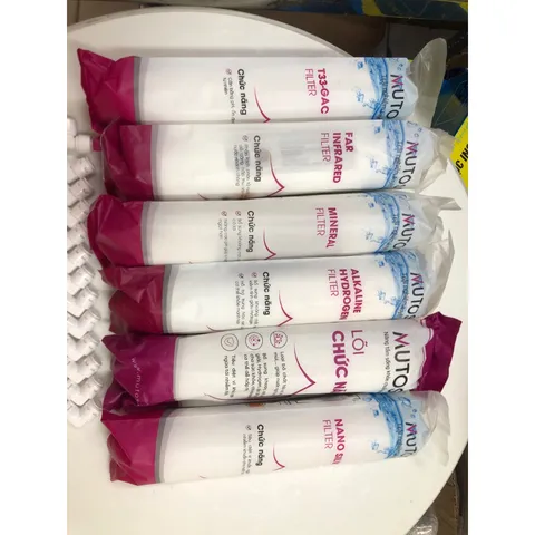 Combo 6 Lõi Lọc Khoáng Mutosi - Công Nghệ T33, Bioceramic, Alkaline, Nano Bạc - Nước Sạch Khỏe Mạnh Hơn
