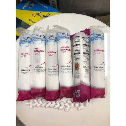 Combo 6 Lõi Lọc Khoáng Mutosi - Công Nghệ T33, Bioceramic, Alkaline, Nano Bạc - Nước Sạch Khỏe Mạnh Hơn