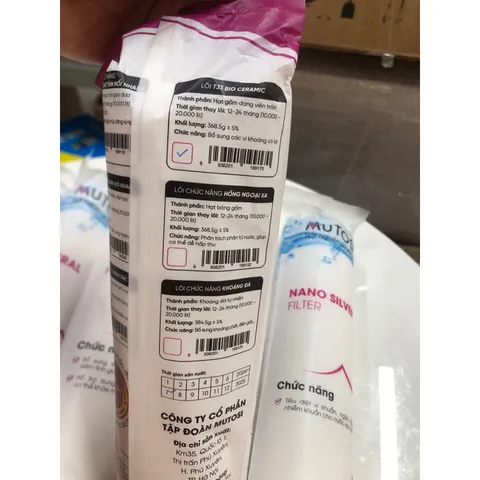 Combo 6 Lõi Lọc Khoáng Mutosi - Công Nghệ T33, Bioceramic, Alkaline, Nano Bạc - Nước Sạch Khỏe Mạnh Hơn