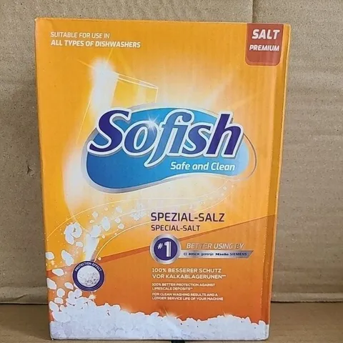 Muối làm mềm nước rửa bát tinh thể SOFISH 1.6kg - Giải pháp bảo vệ máy rửa chén, ngăn cặn canxi, bát đĩa sạch bóng