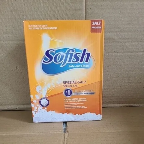 Muối làm mềm nước rửa bát tinh thể SOFISH 1.6kg - Giải pháp bảo vệ máy rửa chén, ngăn cặn canxi, bát đĩa sạch bóng