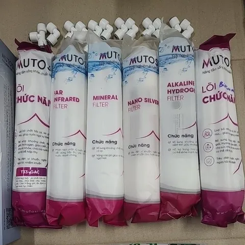 Bộ 10 Lõi Lọc Nước Mutosi cho Máy MP-M68, MP-U66, MP-TS1015 - Lõi RO, BioCeramic, Nano Silver, Alkaline Hydrogen