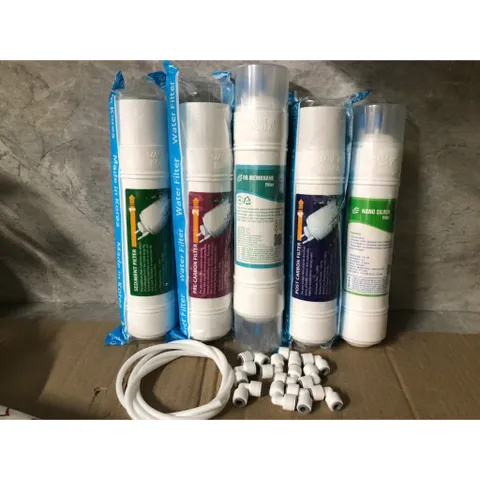 Bộ 5 Lõi Lọc RO Hàn Quốc Đầu U - Sediment , Pre , RO , Post ,Nano Siver - thay cho máy nóng lạnh