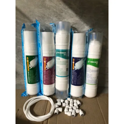 Bộ 5 Lõi Lọc RO Hàn Quốc Đầu U - Sediment , Pre , RO , Post ,Nano Siver - thay cho máy nóng lạnh