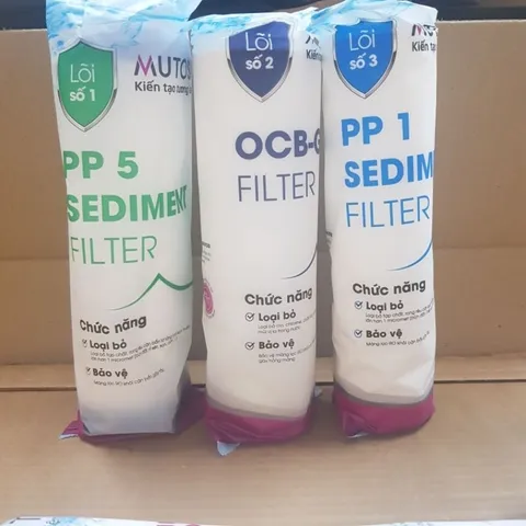 Bộ 8 Lõi Lọc Nước Mutosi cho Máy MP-280S - PP5, OCB-GAC, Màng RO, T33, Lõi FAR, Alkaline Hydrogen và Nano Silver - Bảo Vệ Sức Khỏe Bạn