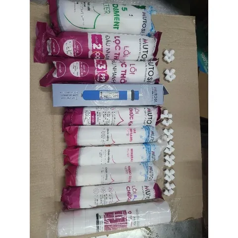 Bộ 10 lõi lọc nước Mutosi cho máy S299HIC - Chất lượng cao, bao gồm lõi PP5, GAC, RO, khoáng và Ion kiềm Hydrogen