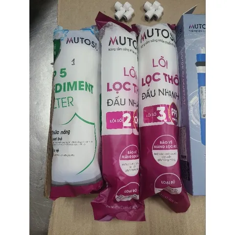 Bộ 10 lõi lọc nước Mutosi cho máy S299HIC - Chất lượng cao, bao gồm lõi PP5, GAC, RO, khoáng và Ion kiềm Hydrogen