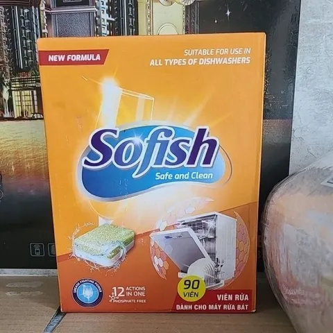 Viên rửa chén Sofish 90 viên - Sản phẩm an toàn, làm sạch vượt trội, đánh bay vết bẩn cứng đầu cho máy rửa bát gia đình