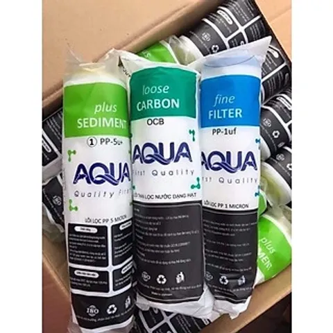 Bộ 2 Lõi Lọc Nước 123 AQUA Dùng Cho Máy Lọc RO - Thay Thế Lõi 1, 2, 3 - Lọc Thô Tạp Chất và Cải Thiện Chất Lượng Nước