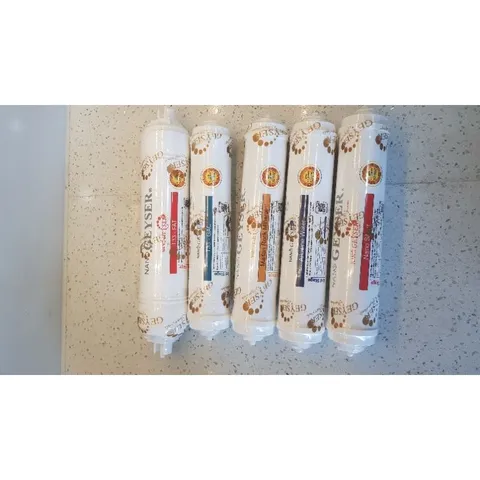 Bộ 5 Lõi Lọc Máy Geyser ECO8 - T33 FAT, T33 GAC, ALKALINE, MAIFAN, NANO SILVER, Thay Thế An Toàn cho Nguồn Nước Sạch